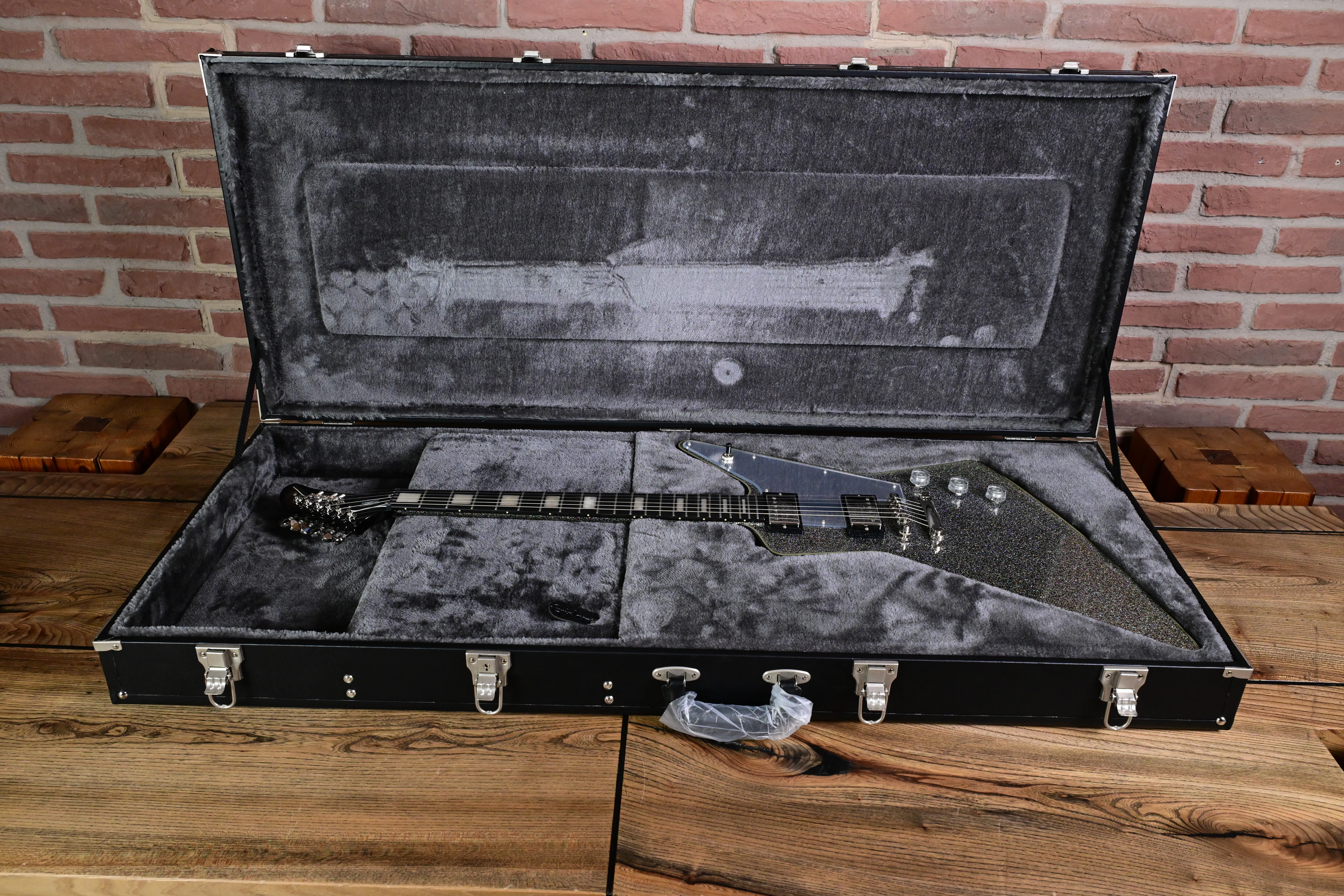 Lzzy Hale Explorer Custom Black Diamond Holographic Sparkle