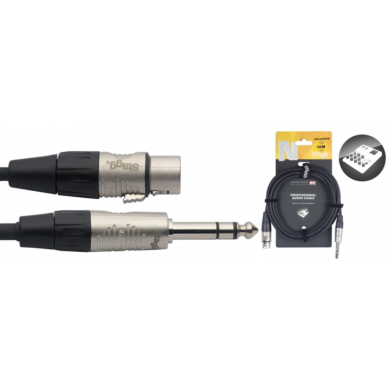 Audiokabel - Klinke(st)/XLRf - 10m