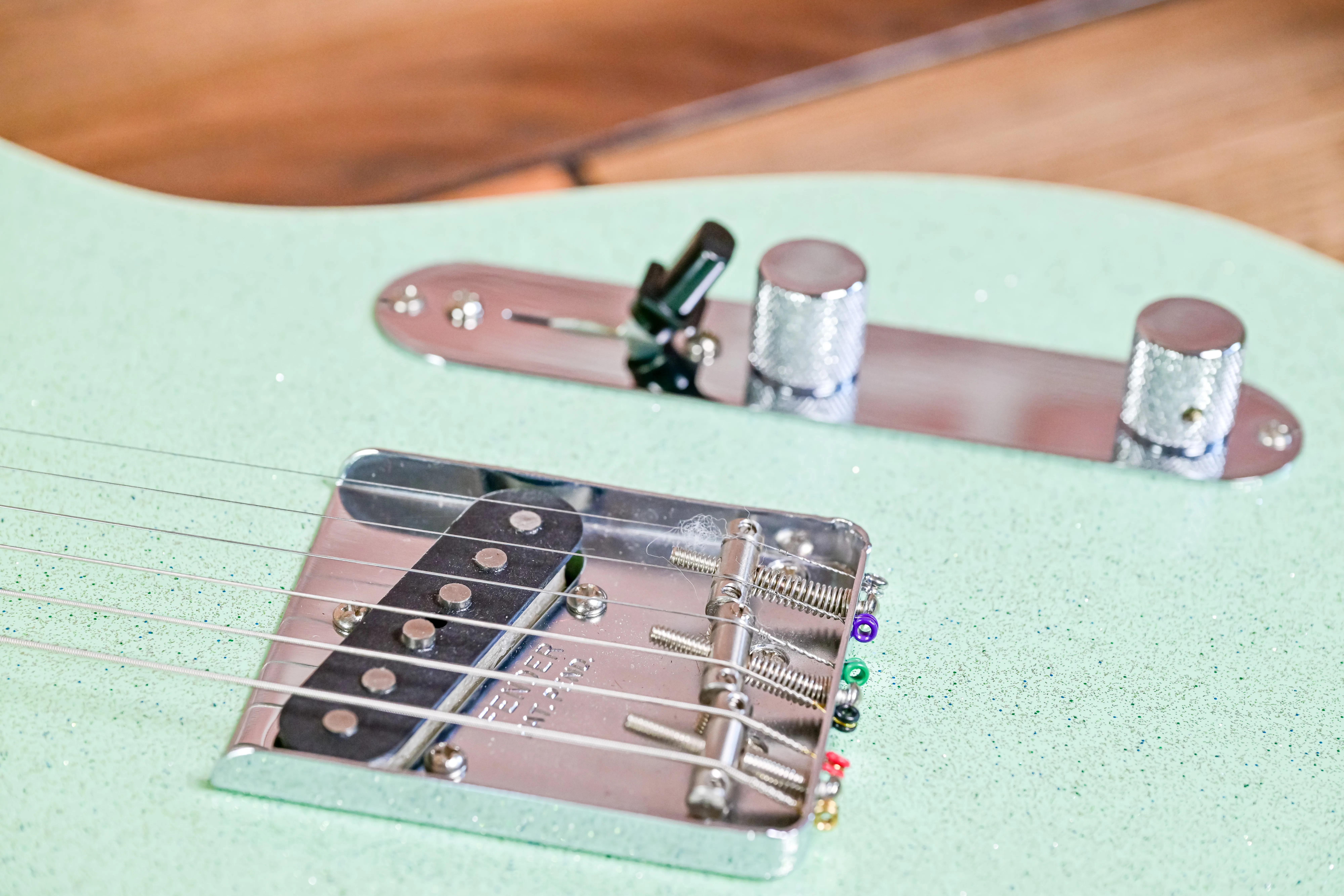 Masterbuilt 60s Esquire NOS by Jason Smith Surf Green with Silver-Green-Blue Flake