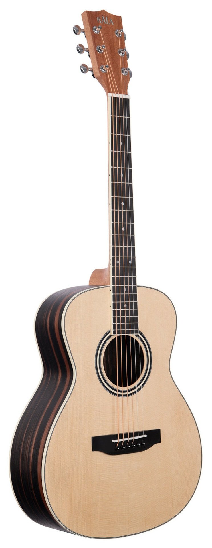 KALA KA-GTR-OM-SEB - Solid Spruce Top Ebony Orchestra Mini Guitar