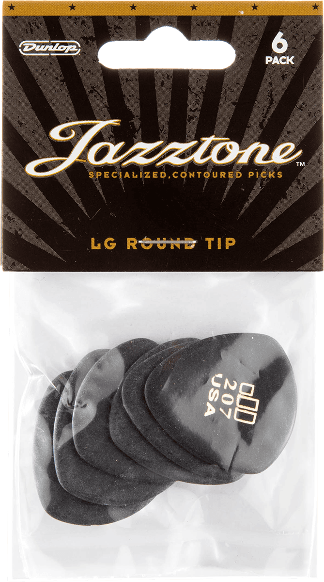 Jazztone Picks, Player's Pack, 6 pcs., large, round tip 