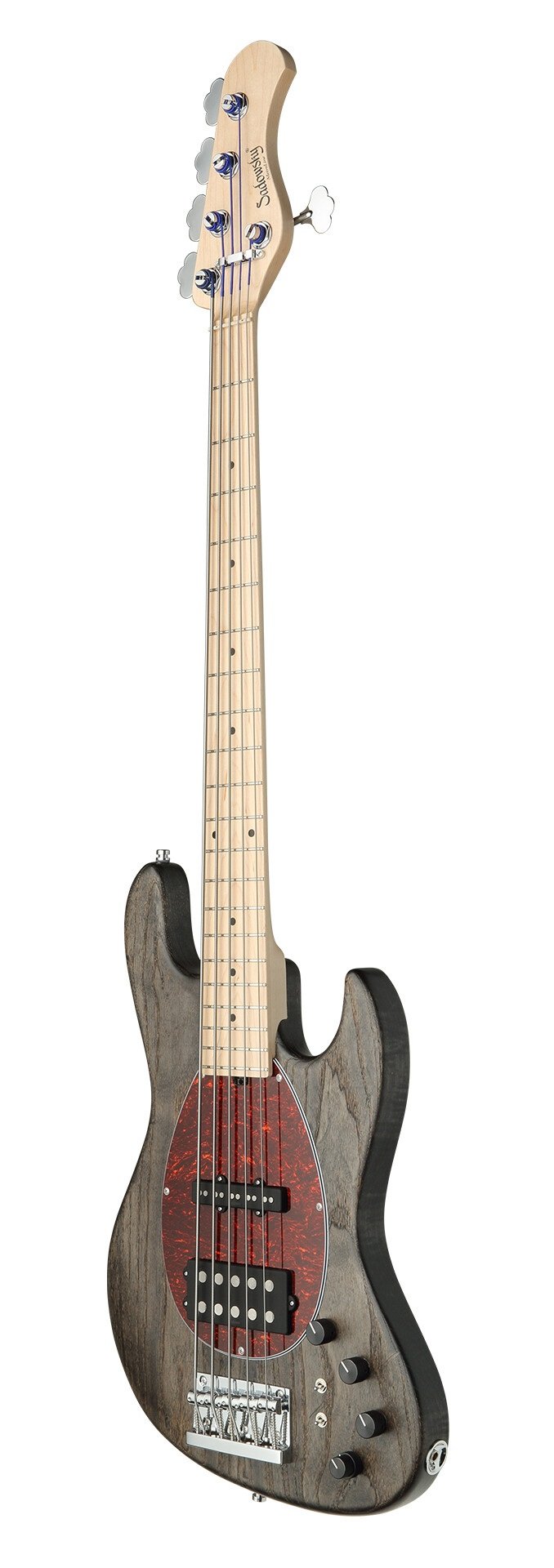 MetroLine 21-Fret Vintage M/J Bass, 5-String - Black Transparent Satin