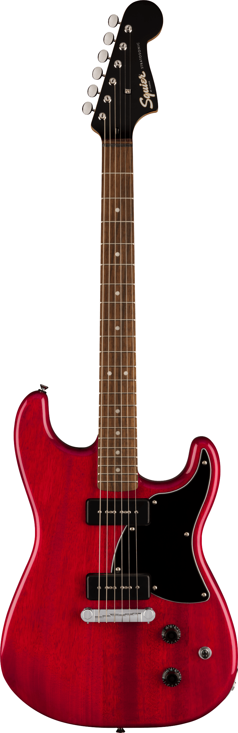 Paranormal Strat-O-Sonic, Laurel Fingerboard, Black Pickguard, Crimson Red Transparent