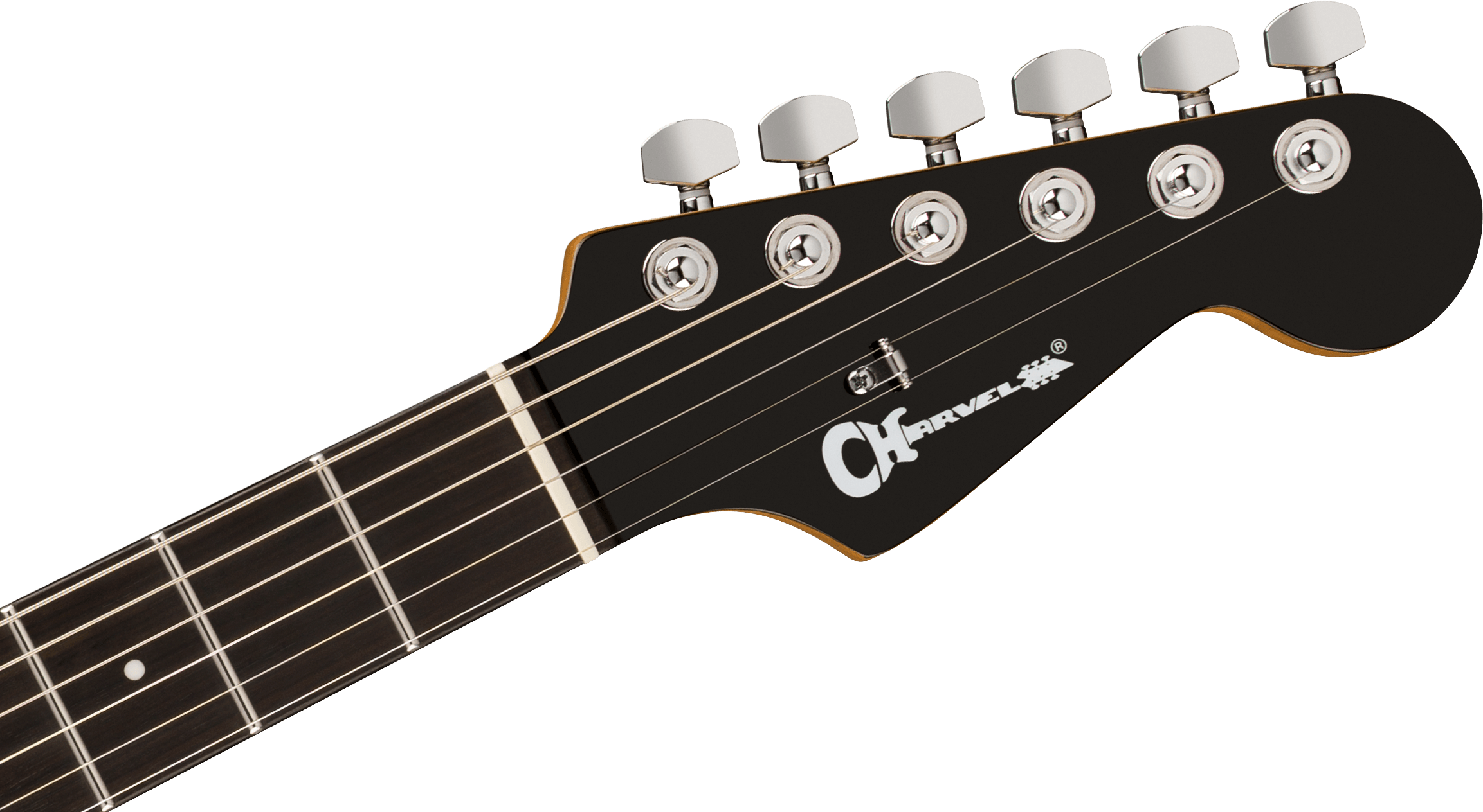 E-Gitarrenhals, Gitarrenkopfplatte, schwarzes Finish, sechs Saiten, Stimmmechaniken