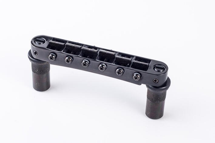 T3BT B - Metric Tune-O-Matic Bridge (Large Posts / Notched Saddles) - Black