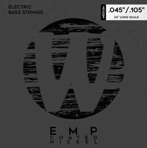 EMP Coated Bass String Set, Nickel-Plated Steel - 4-String, Medium, .045-.105