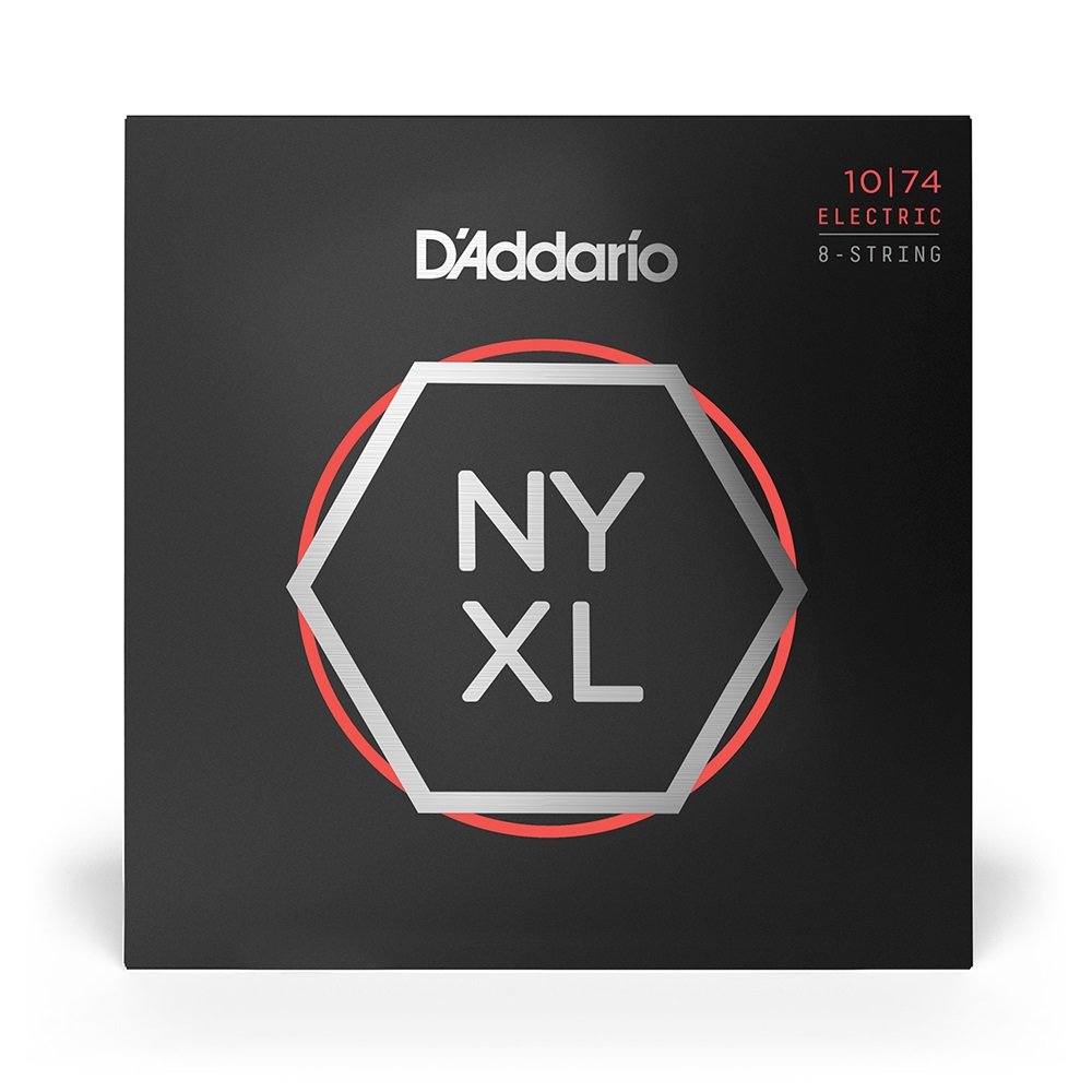 NYXL1074 Nickel Wound 8-String Electric Guitar Strings, Light Top / Heavy Bottom, 10-74