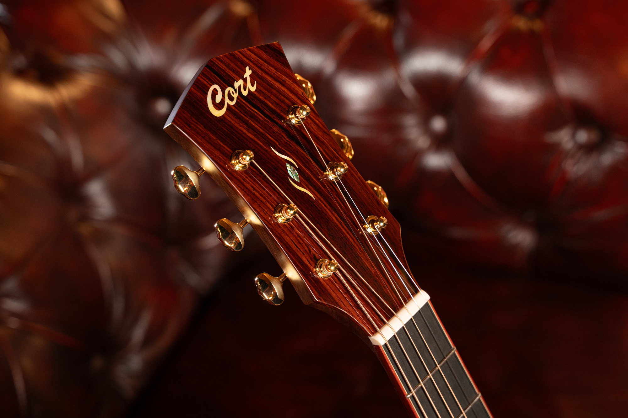Gold A10 Cocobolo Natur Hochglanz Westerngitarre
