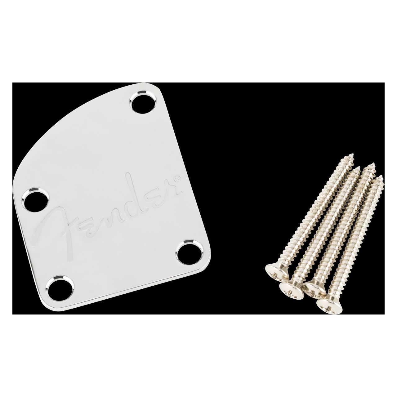 4-Bolt Deluxe Series Contoured Neck Plate w/Logo, (Chrome) 