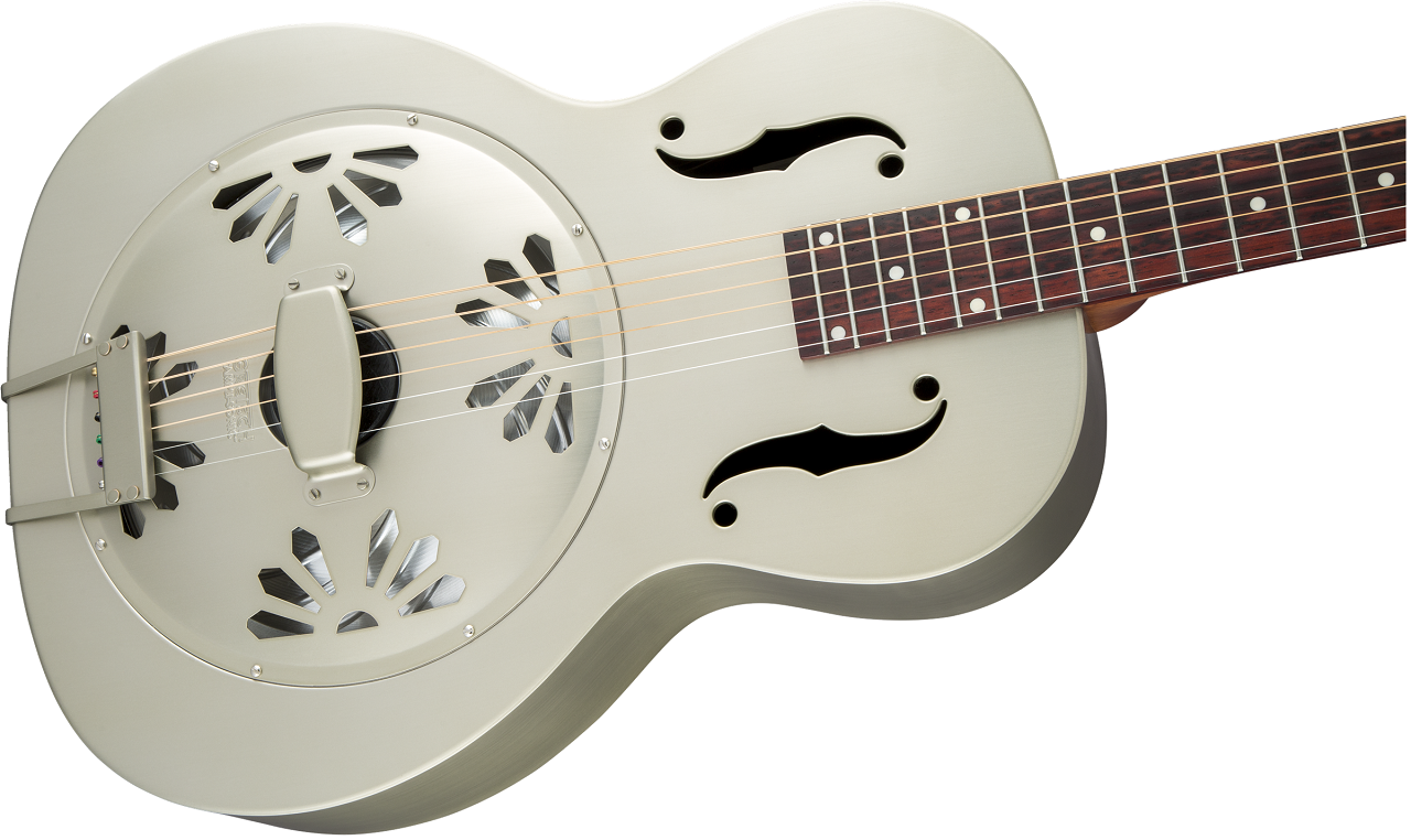 G9201 Honey Dipper™ Brass Body Biscuit Cone Resonator Guitar, Shed Roof Finish