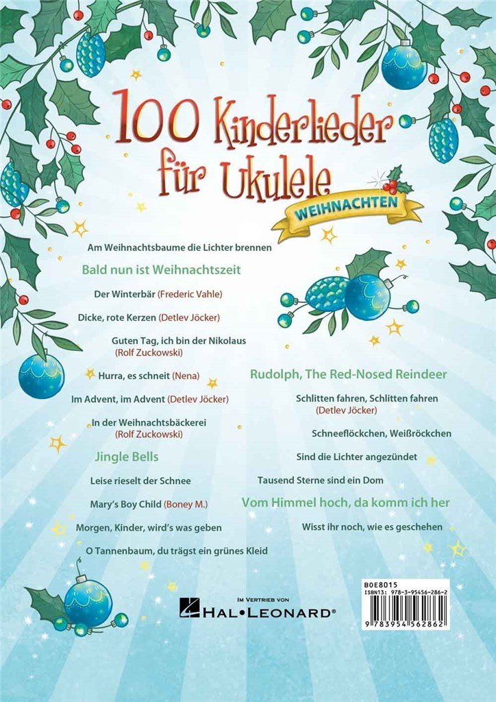100 Kinderlieder für Ukulele - Weihnachten