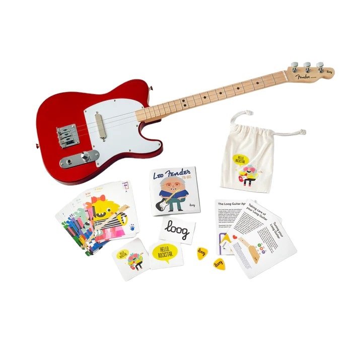 Pro Electric Fender Telecaster Red, 3-String E-Gitarr