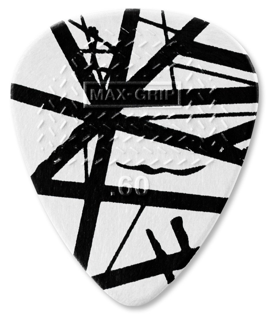 EVH White With Black Stripes VH I Max-Grip Picks, Refill Bag, 24 pcs., 0.60 mm