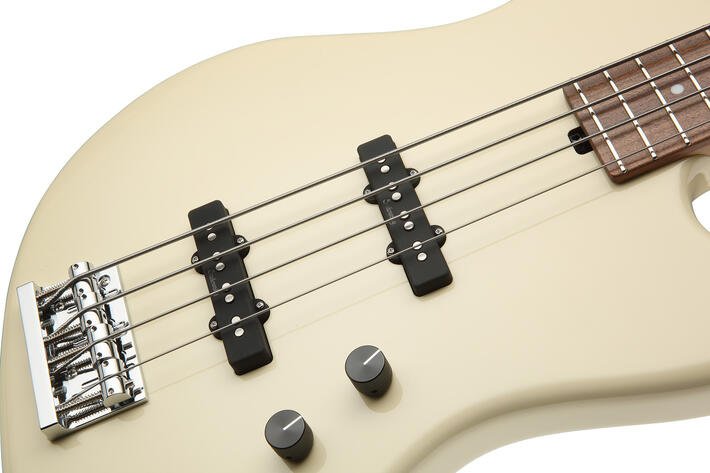 MasterBuilt 21-Fret Standard J/J Bass, Red Alder Body, 4-String - Solid Olympic White High Polish