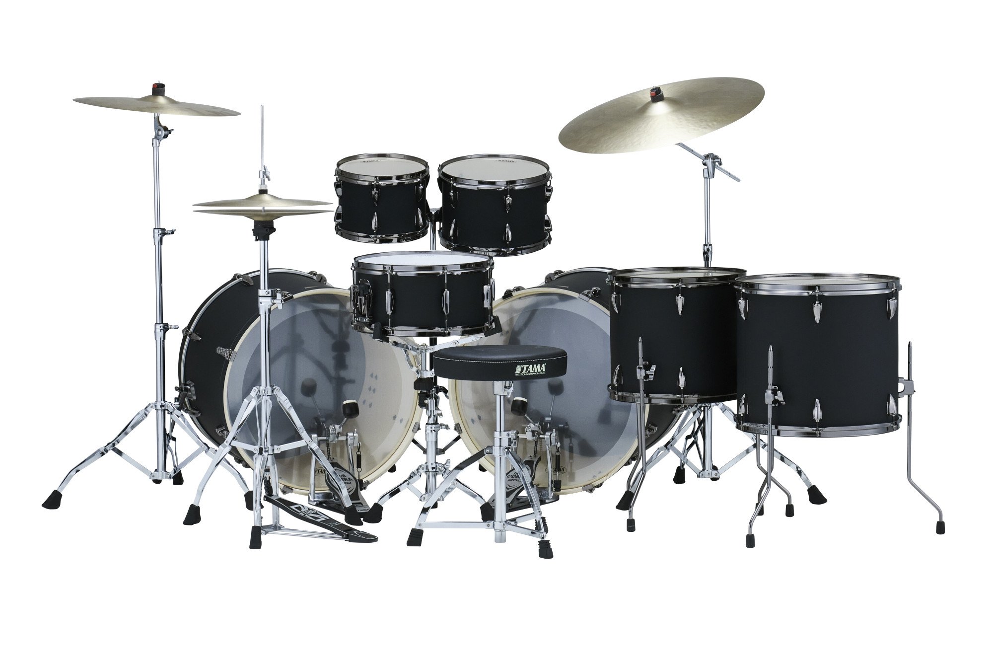 Imperialstar Drum Set 7 teilig - Blacked Out Black+ Meinl Cymbal Kit