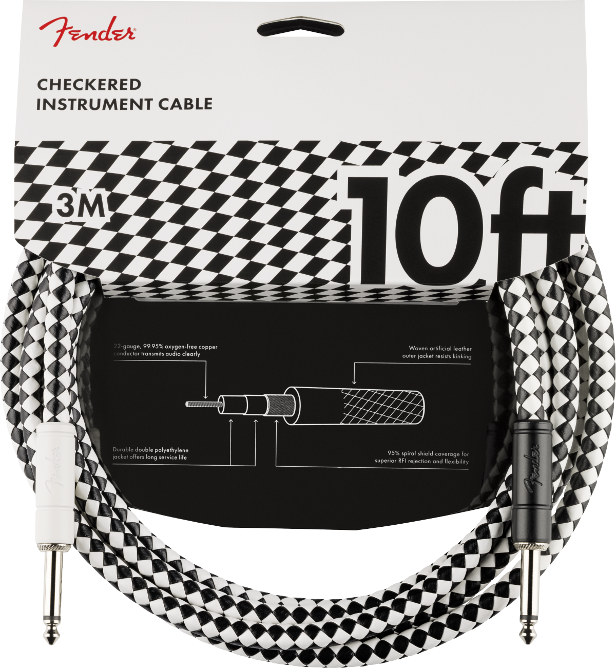 Pro 10' Instrument Cable, Checkerboard