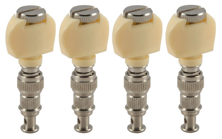 1W Champion Deluxe Ukulele Pegs with Pearloid Button - 4 pcs. - Nickel