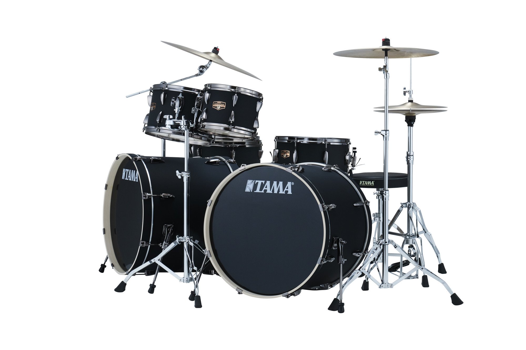 Imperialstar Drum Set 7 teilig - Blacked Out Black+ Meinl Cymbal Kit