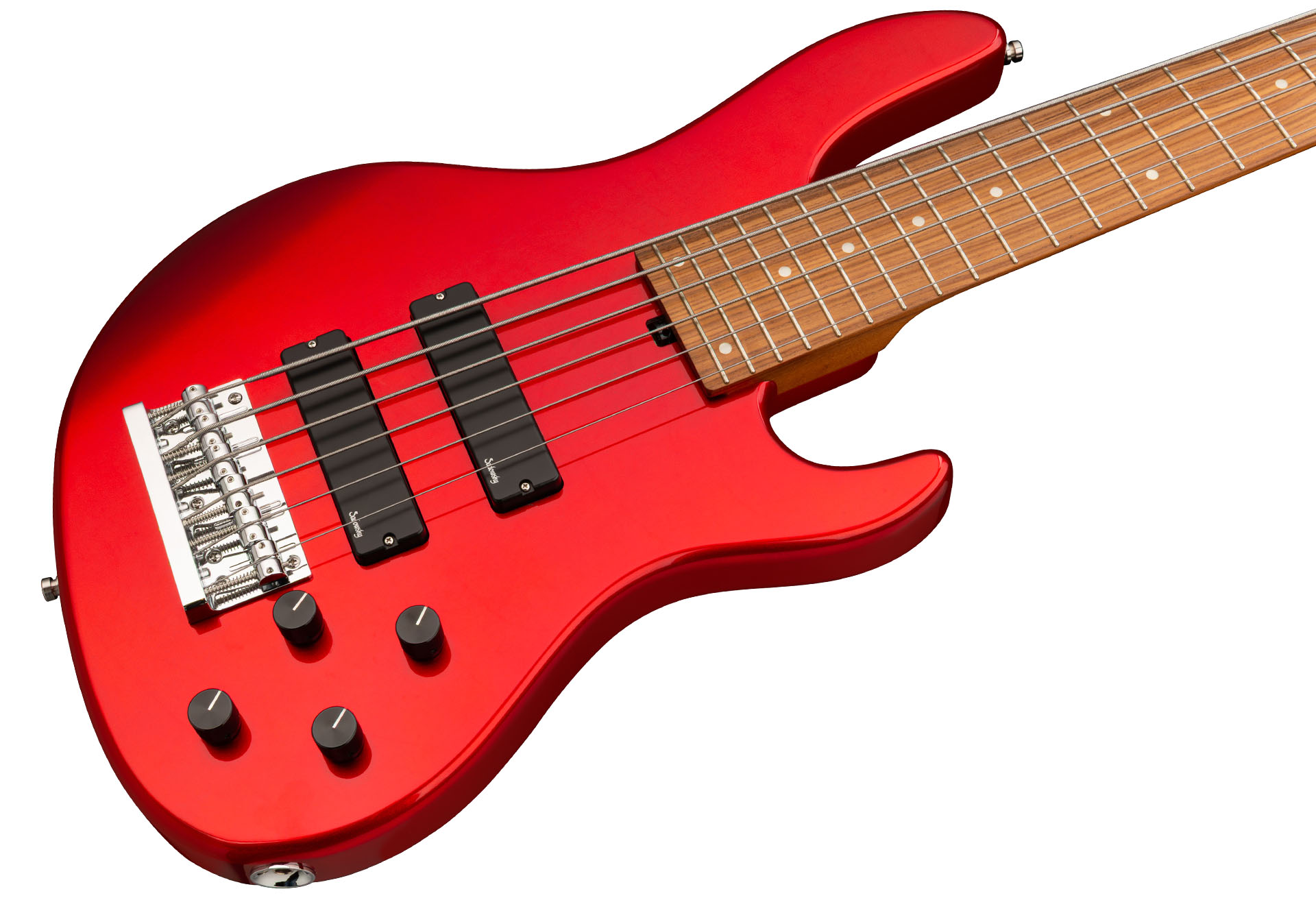 MetroExpress 24-Fret Modern Bass, 6-String - Solid Candy Apple Red Metallic High Polish