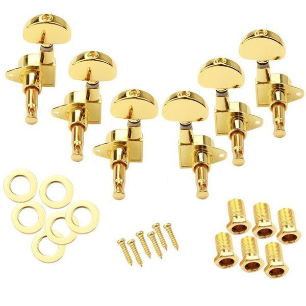 KLPS134 Electric Acoustic Guitar Tuning Pegs Keys, Gold (3+3)