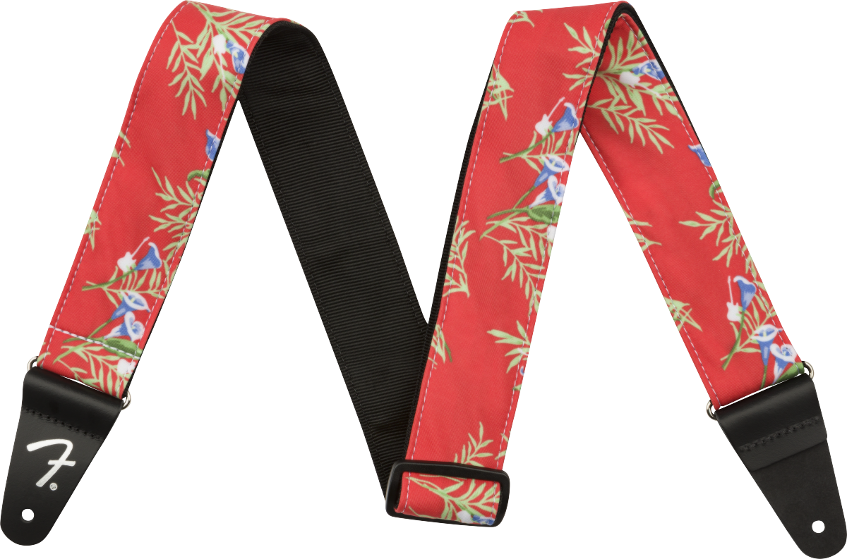 2" Hawaiian Strap, Red Floral
