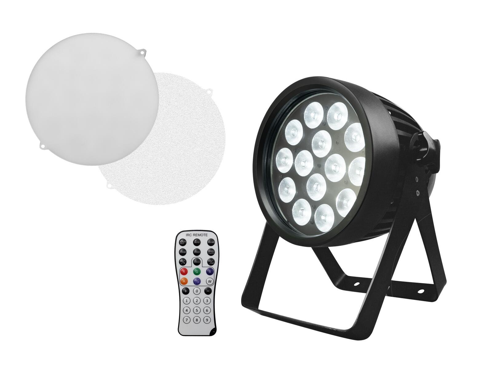 Set 4x LED IP PAR 14x8W QCL + Flightcase