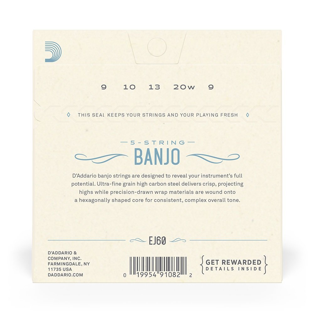 EJ60 5-String Banjo Strings, Nickel, Light, 9-20