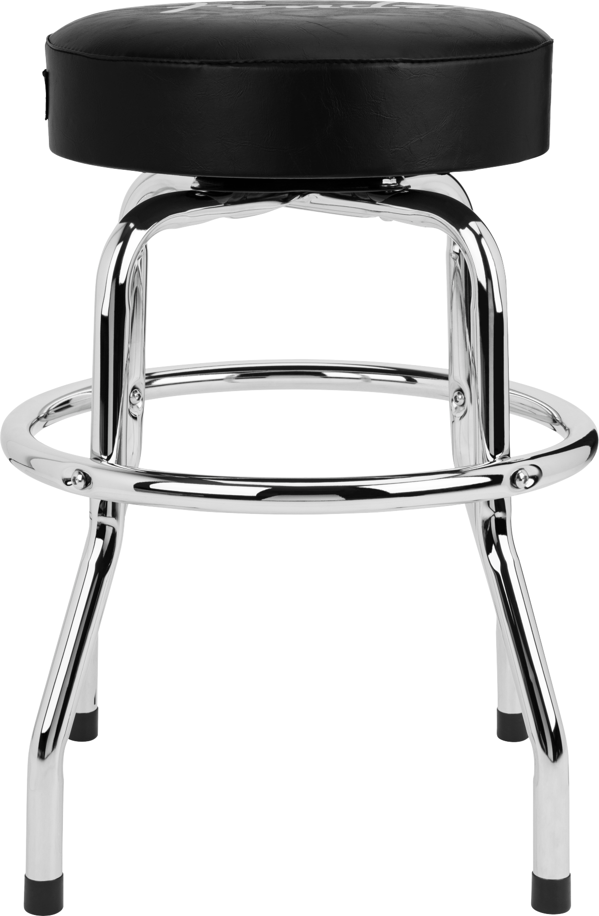 Spaghetti Logo Pick Pouch Barstool, Black/Chrome, 24"