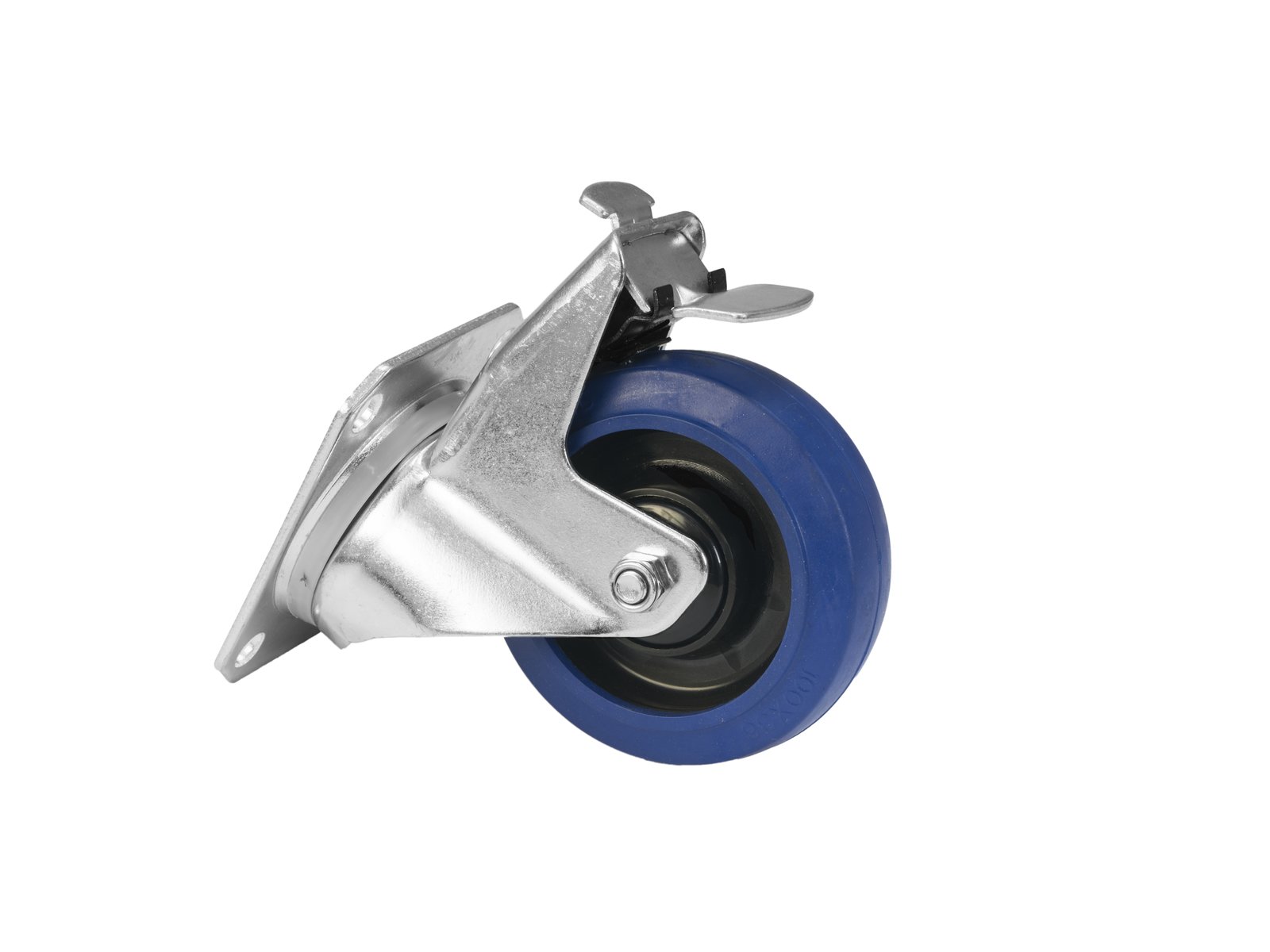 Set Lenkrollen 100mm blau 2x RD-100 + 2x RD-100B mit Bremse 