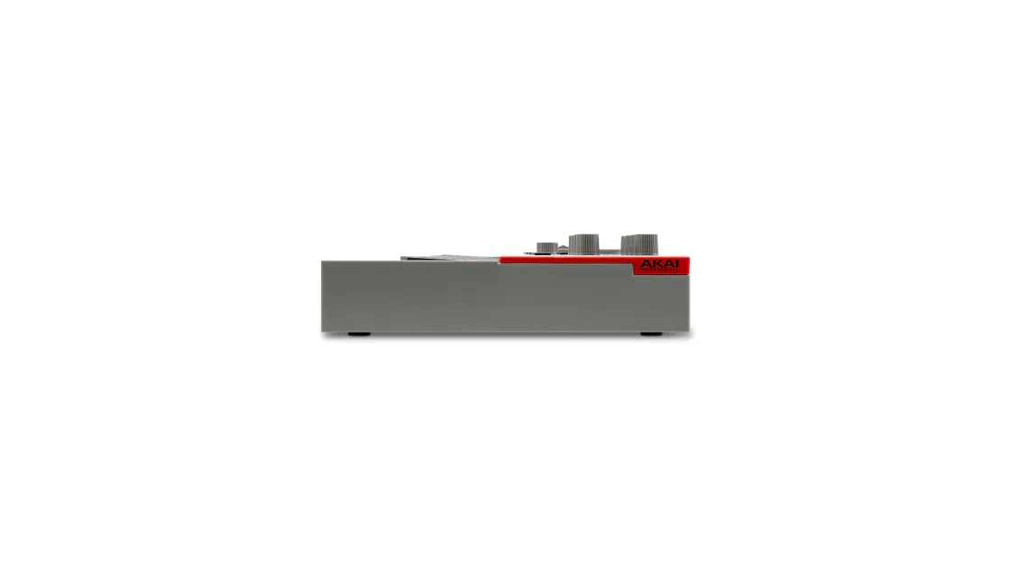 Musikcontroller, Drehregler, graues Gehäuse, roter Akzent, Akai