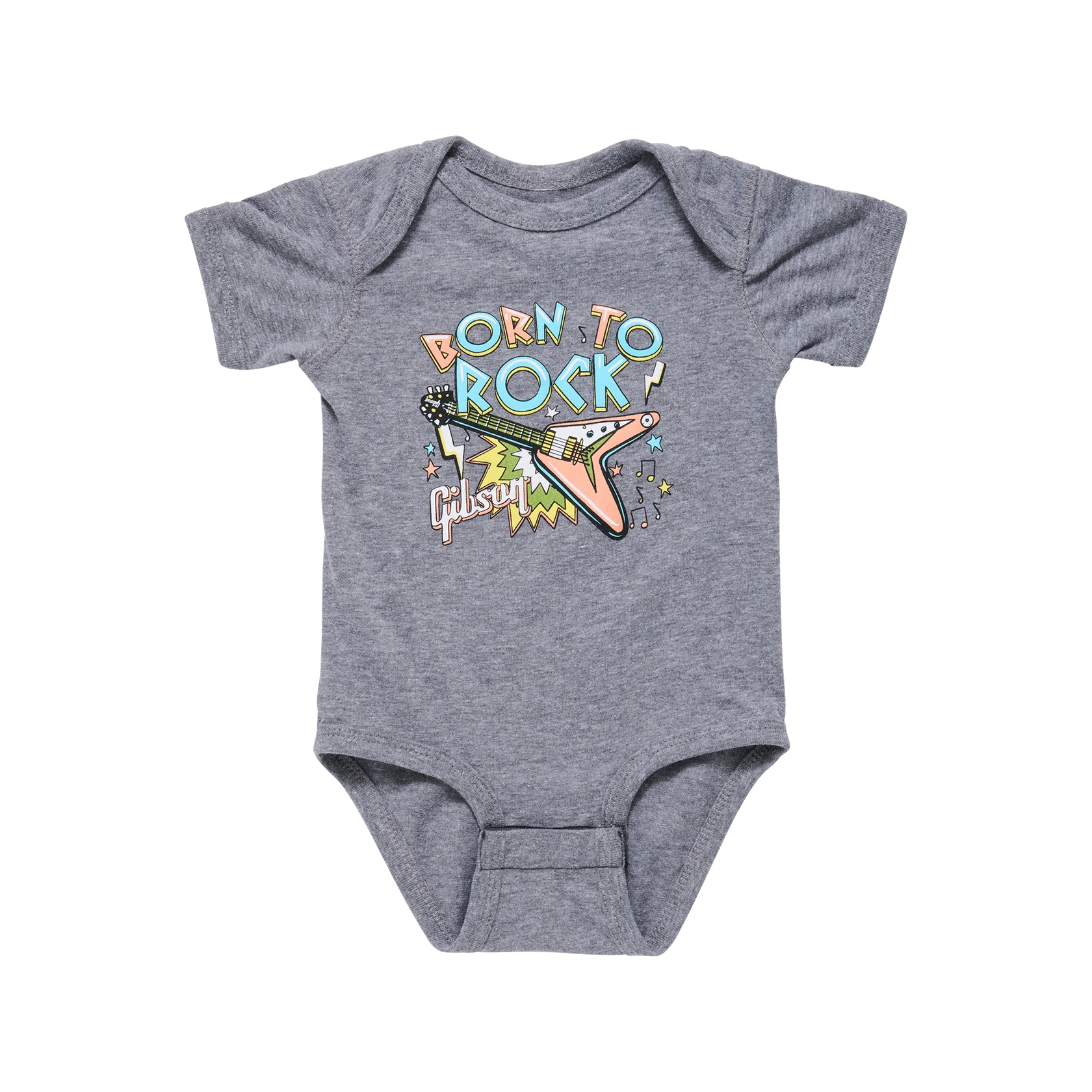 Born To Rock Baby Onesie (Gray), 3/6M