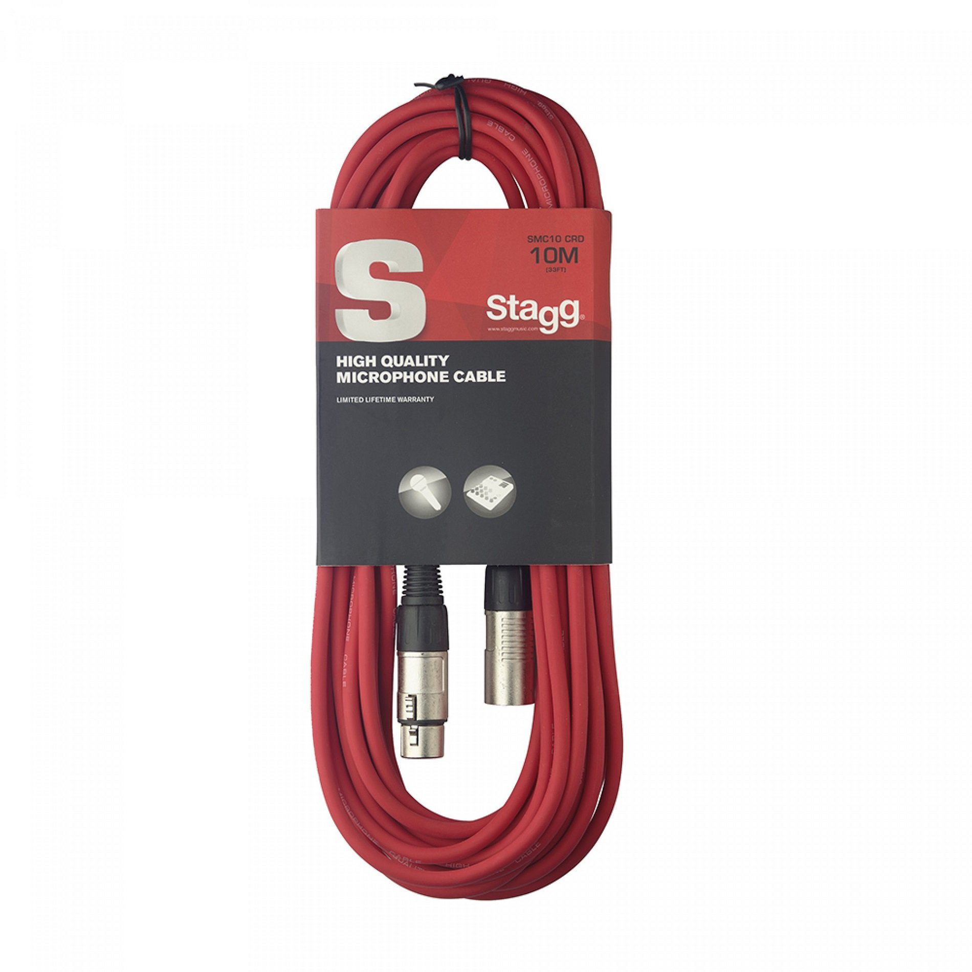 SMC10 CRD Mikrofonkabel, XLR/XLR (m/f), 10 m, rot