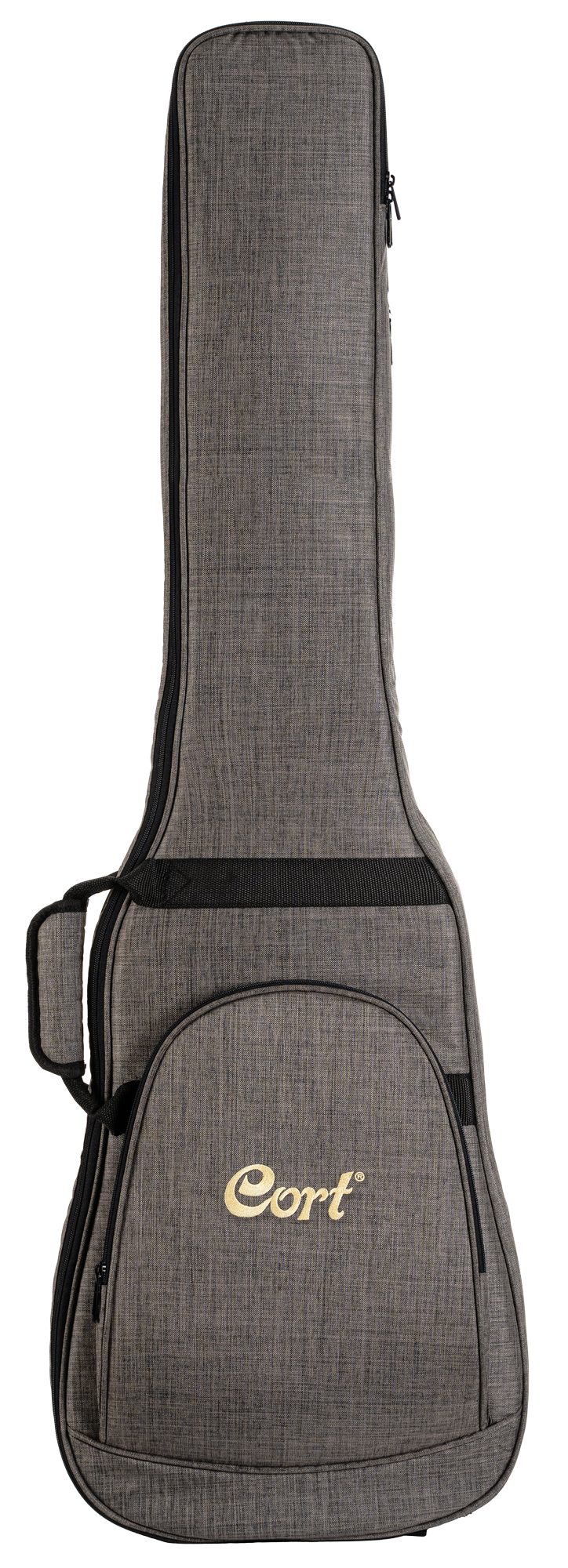 Gitarrentasche, Gepolstert, Grauer Stoff, Reißverschluss, Cort-Logo