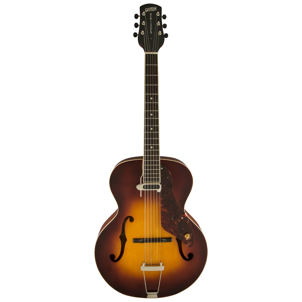 G9555 New Yorker Archtop - Vollresonanz Jazzgitarre "C-Ware, Holzriss längs über die halbe Decke"
