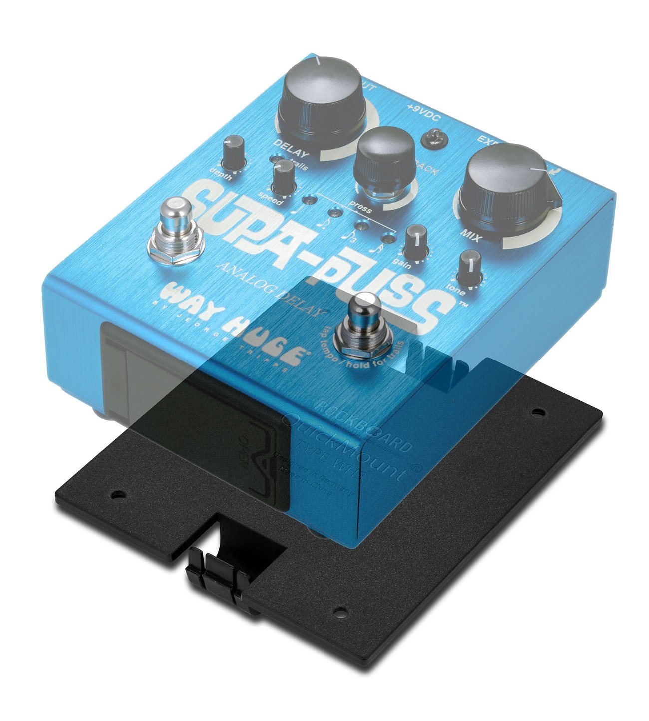 QuickMount Type WH3 - Pedal Mounting Plate for DUNLOP WAY HUGE SupaPuss Pedals