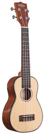 KA-SSLNG Solid Spruce Mahogany Long Neck Soprano Ukulele with Bag