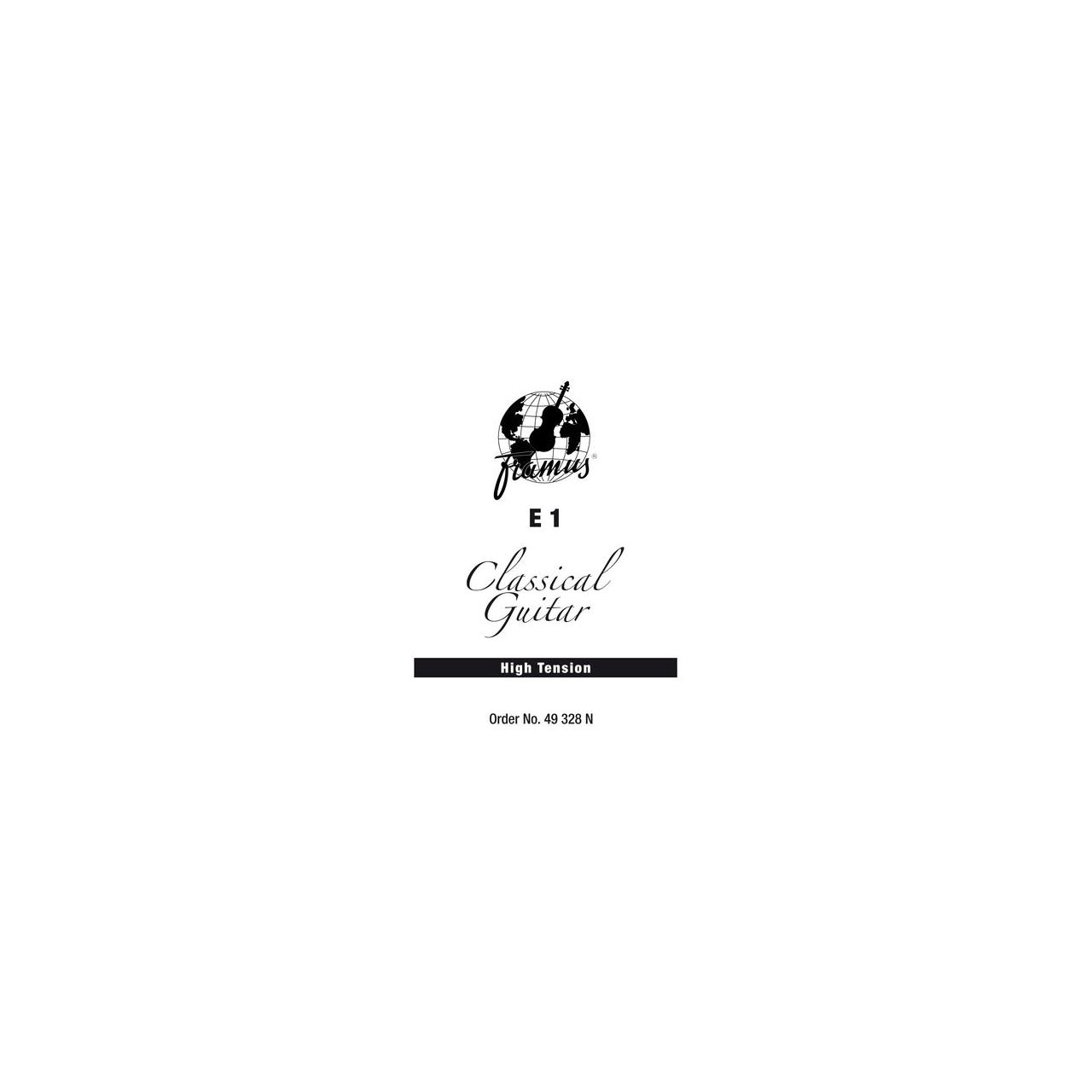 Classic - Classical Guitar Single String, E 1, .028, plain, High Tension