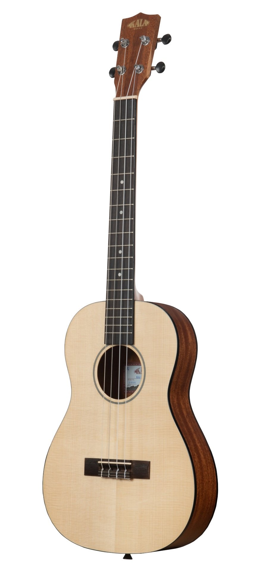 KA SSTU B - Solid Spruce Top Mahogany Travel Baritone Ukulele, with Bag