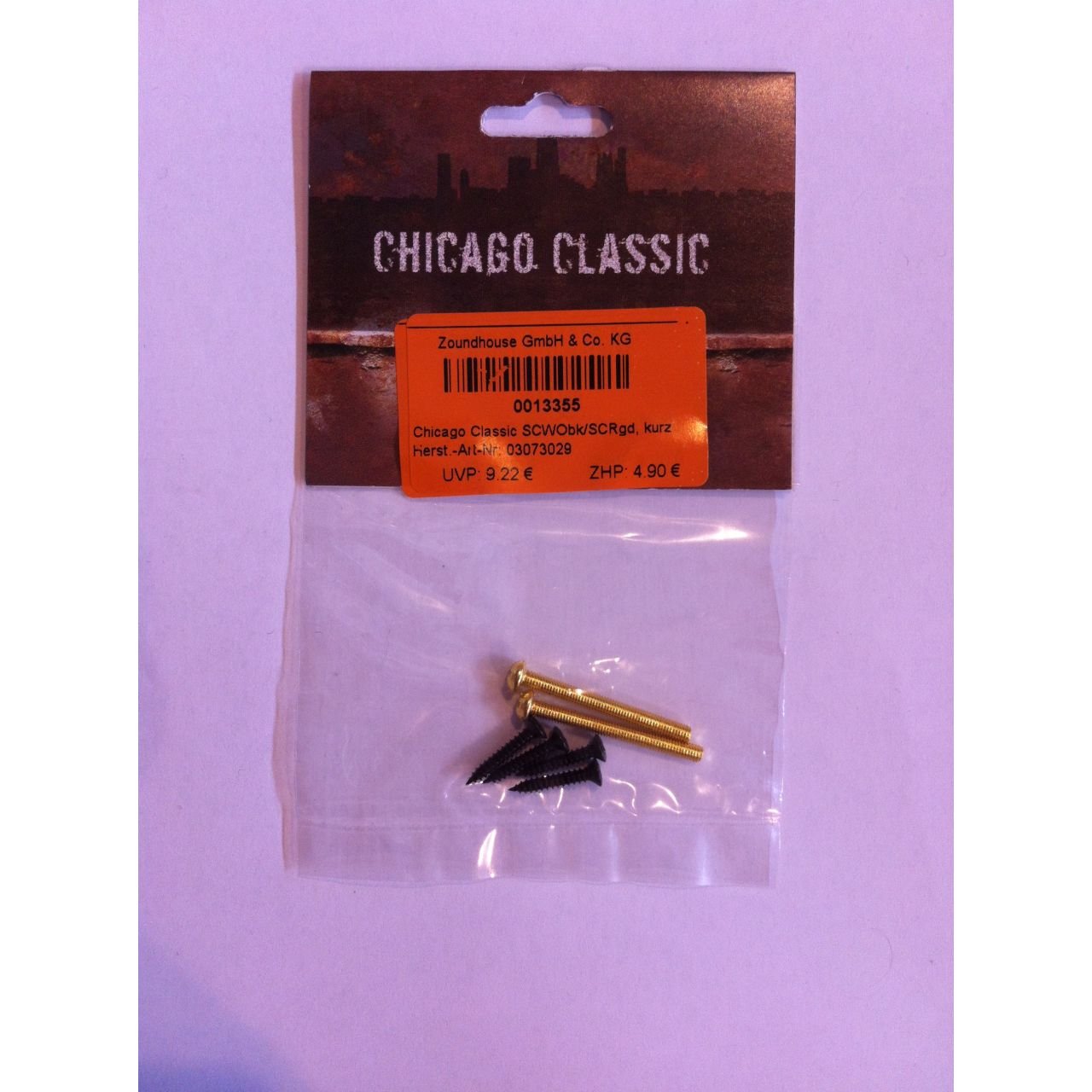 SCWObk/SCRgd, kurz Humbucker Schraubenset, gold für Humbucker (mm) und -rahmen, 4x SCWO2615BK + 2