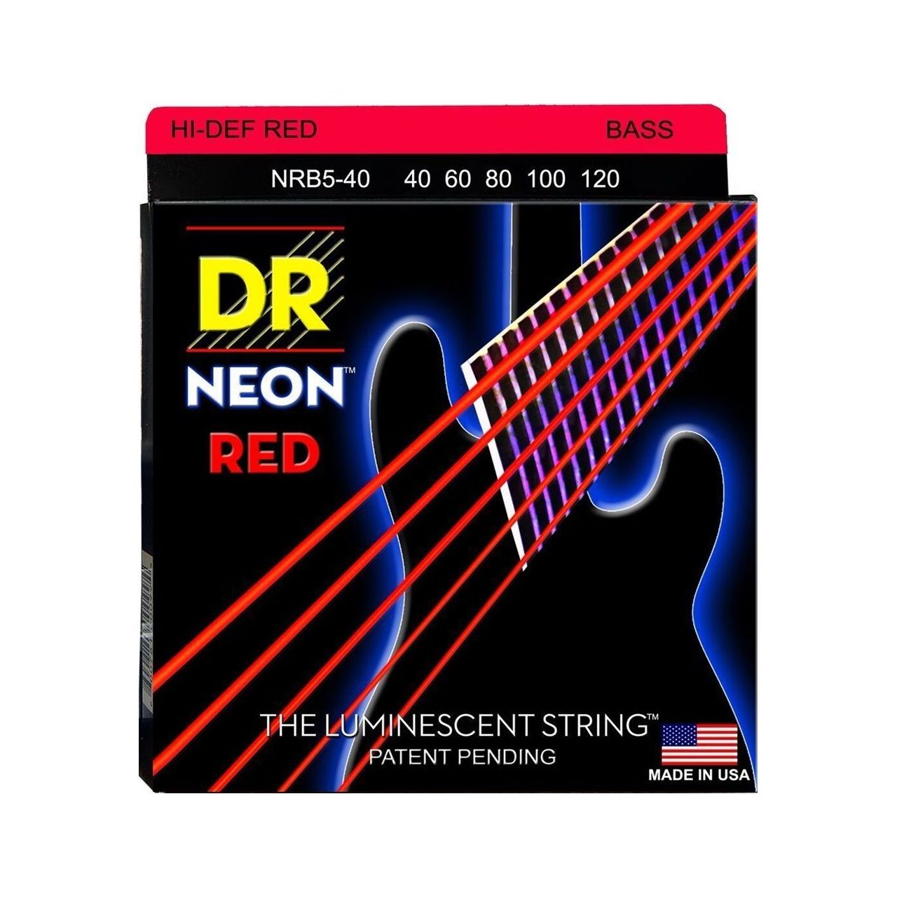 Hi-Def Neon Bass-Saitensatz Red 040-120