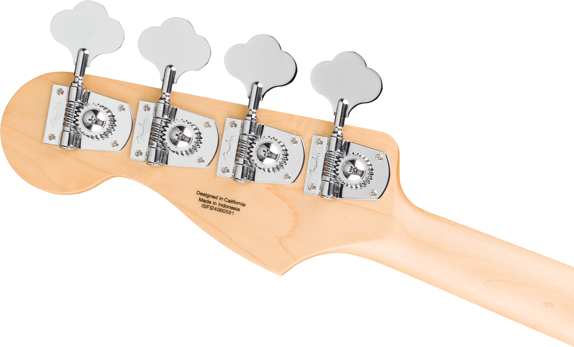 Fender Jazz Bass Kopfplatte mit offenen Mechaniken
