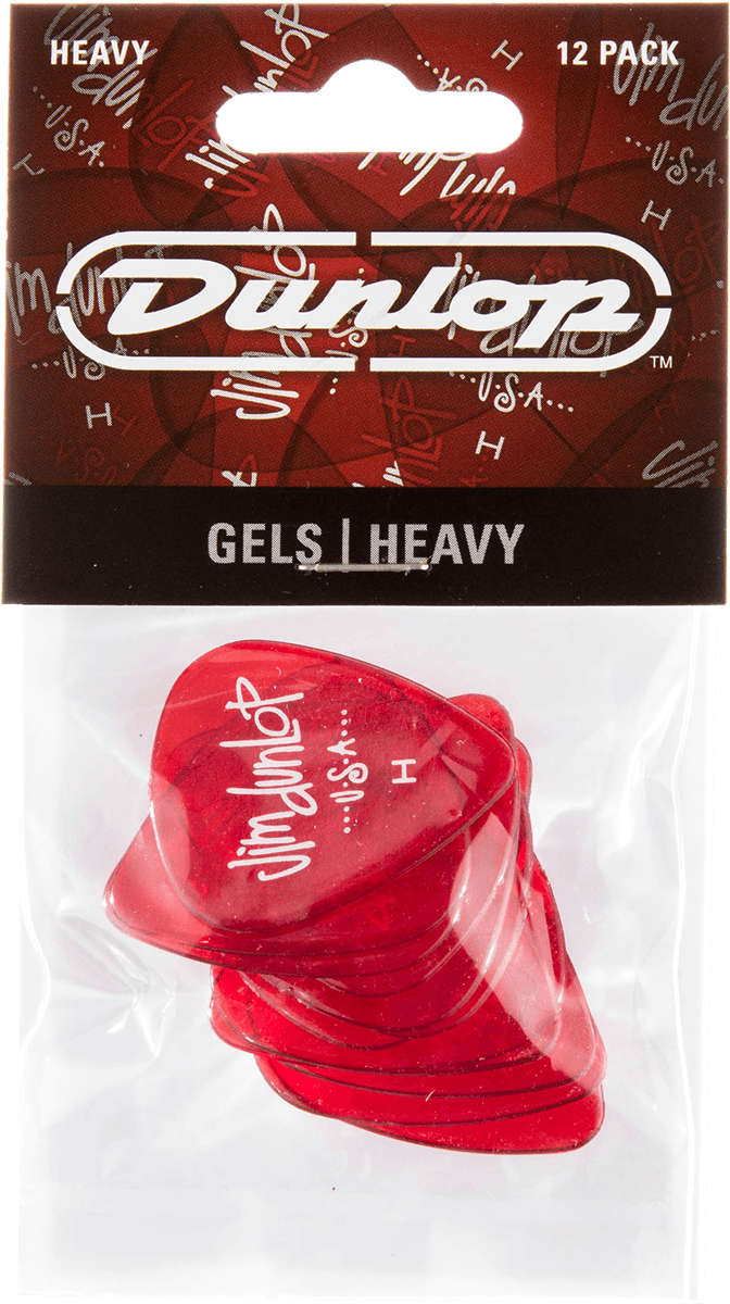 Gels Standard Picks, Player's Pack, 12 pcs., red, heavy