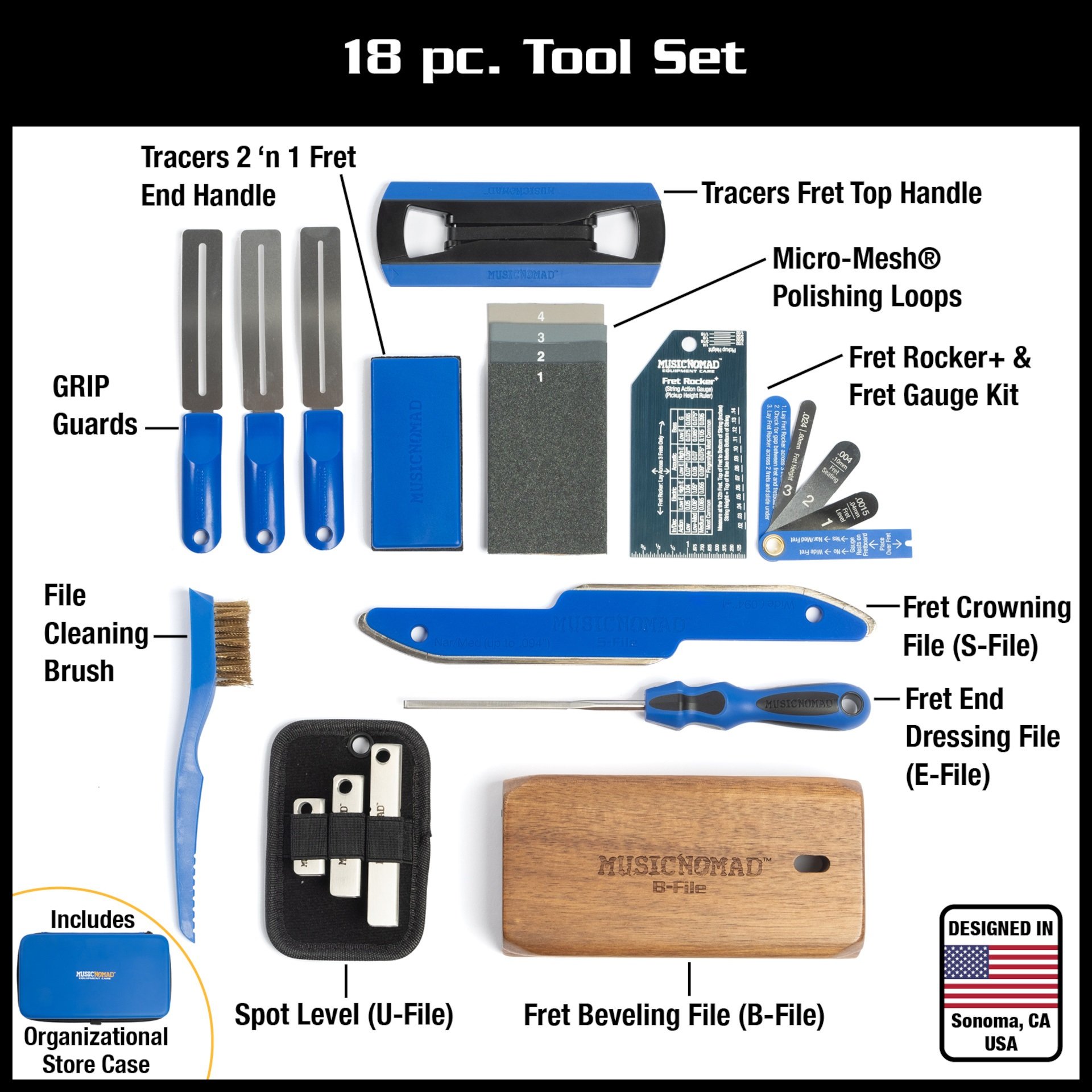 Premium Guitar Tech Fret Tool Set MN880