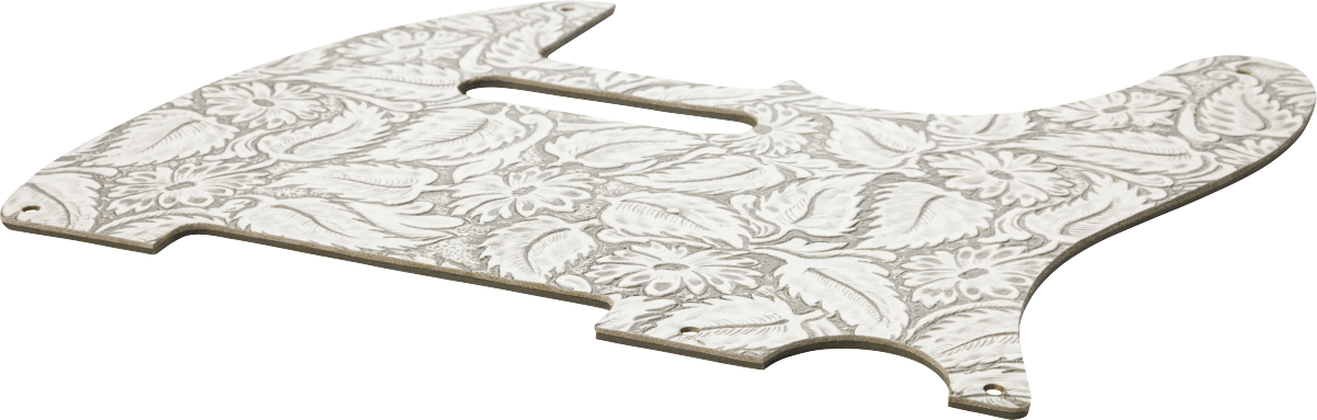 Waylon Jennings Leather Pickguard White