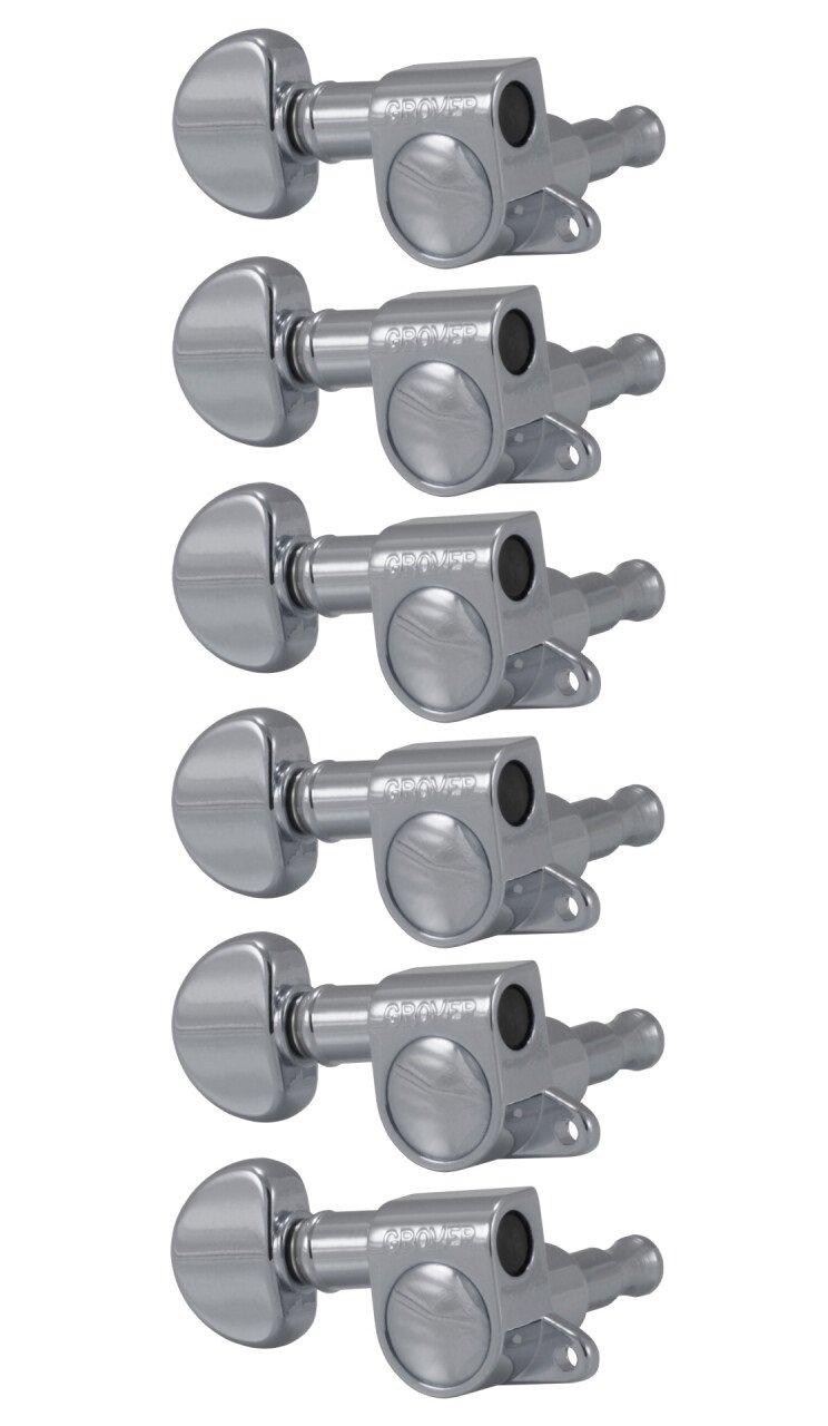 205CL6 Mini Rotomatics with Round Button - Guitar Machine Heads, 6-in-Line, Lefthand, Treble Side (R