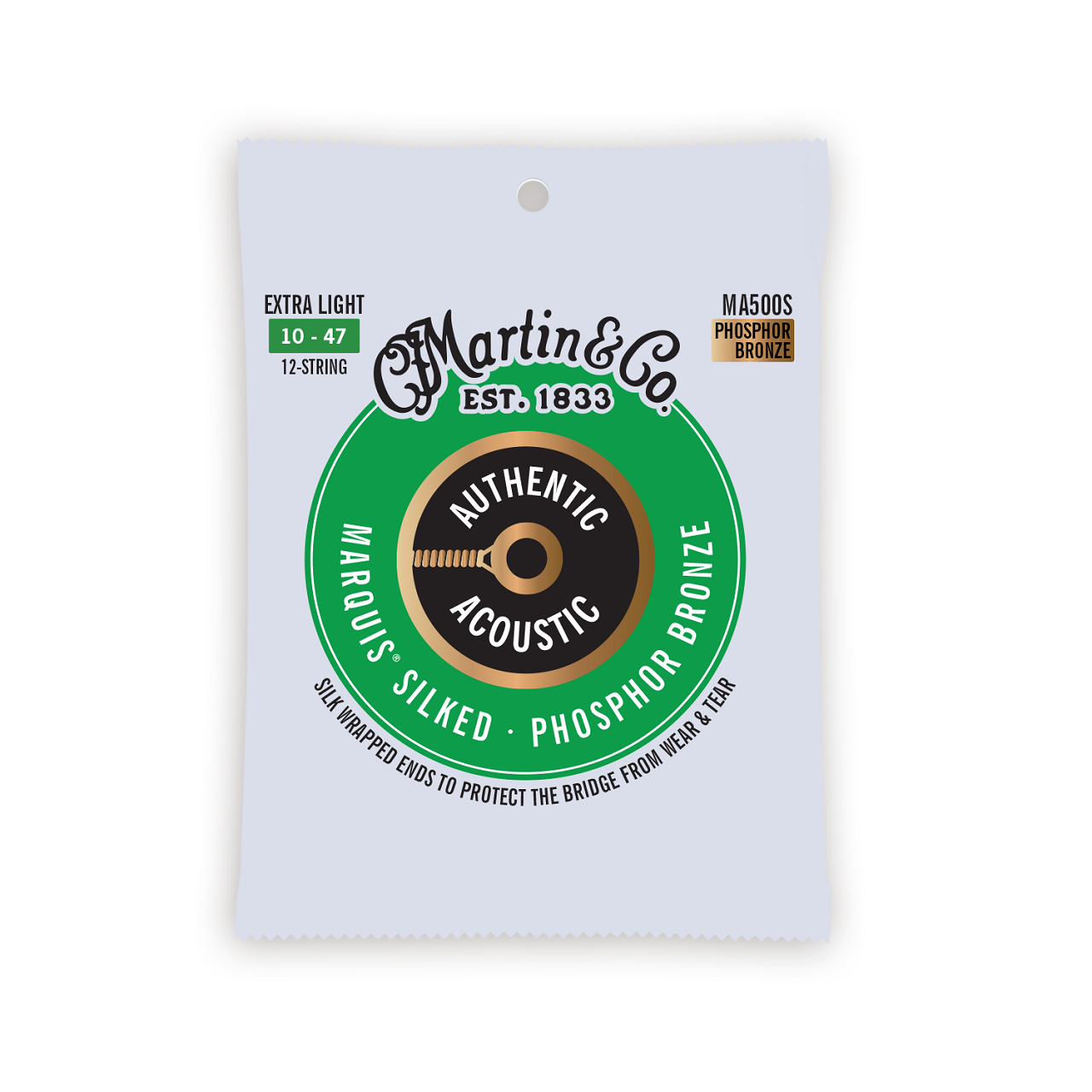 MA500S Authentic Acoustic Marquis® Silked Guitar Strings 10-47, 12 Stg, Extra Light, 92/8