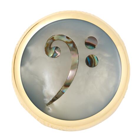 Potentiometer Dome Knob, Bass Clef, Inlay - Gold