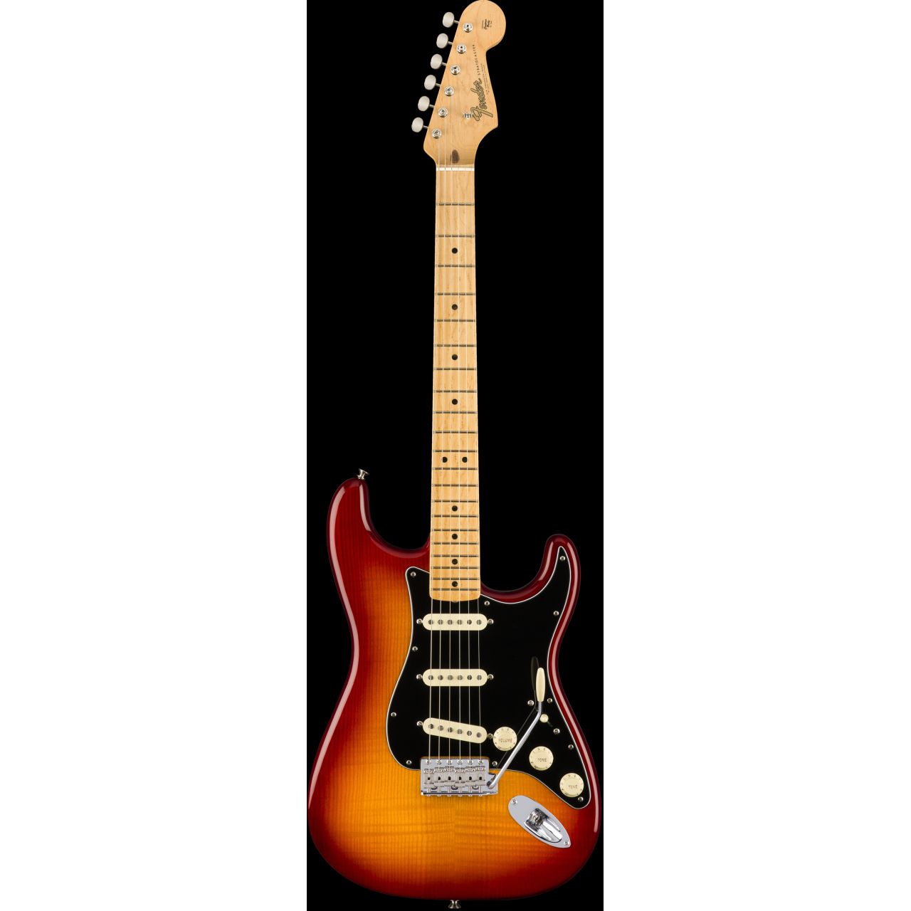 Rarities Flame Ash Top Stratocaster®, Birdseye Maple Neck, Plasma Red Burst