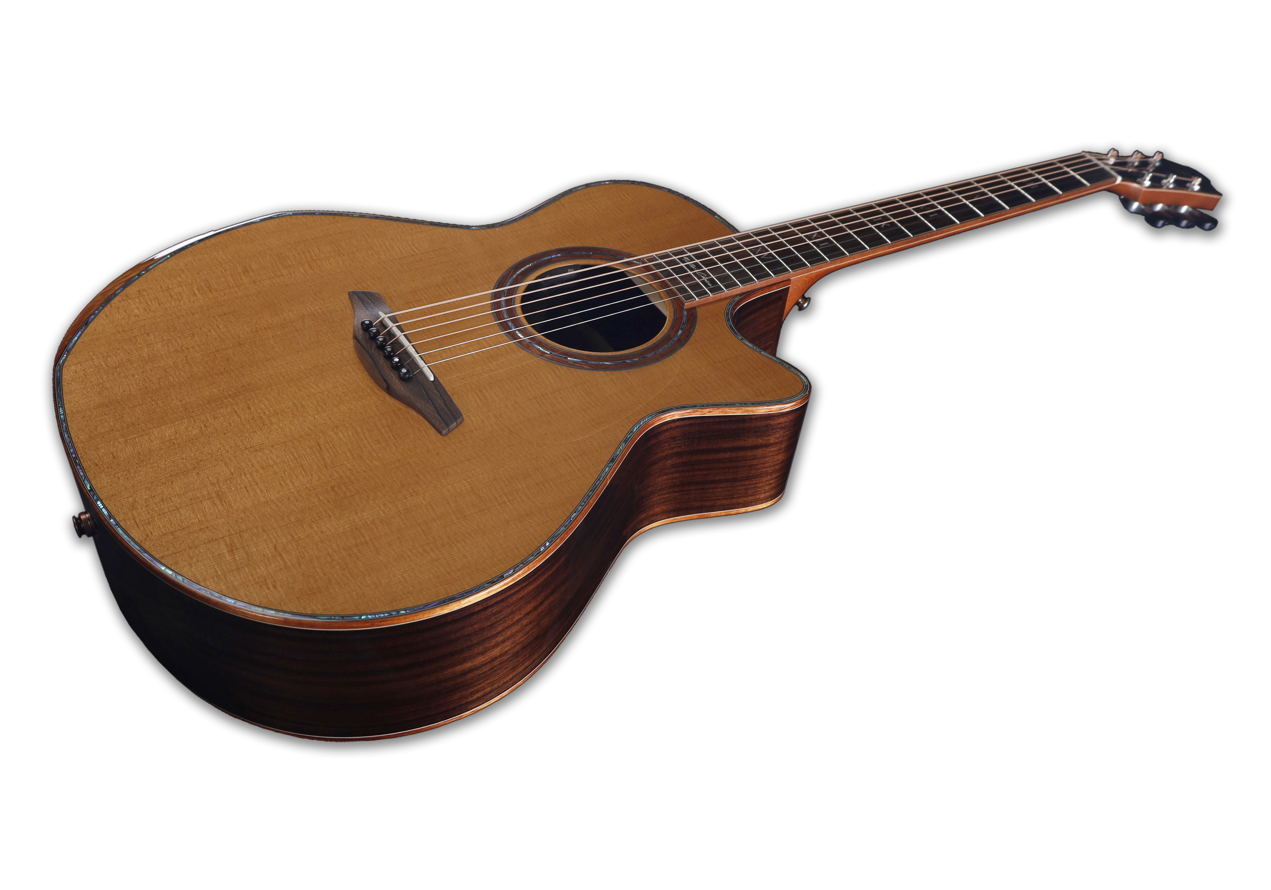 Akustikgitarre, Holzkorpus, Naturbraun, Cutaway, Stahlsaiten