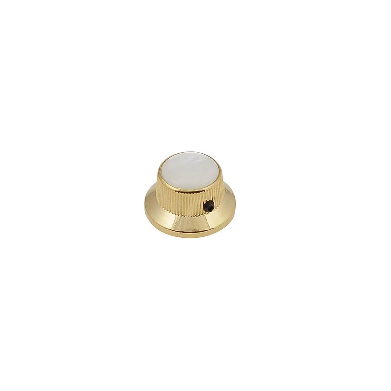 Potiknopf, Bell Knob, mit Perlmutt-Einlage, gold